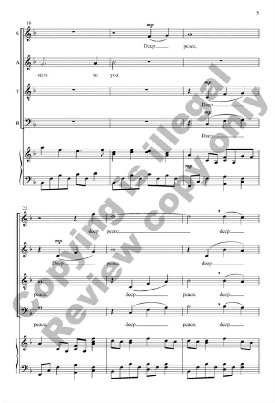 Deep Peace SSATB scores gallery preview page 4