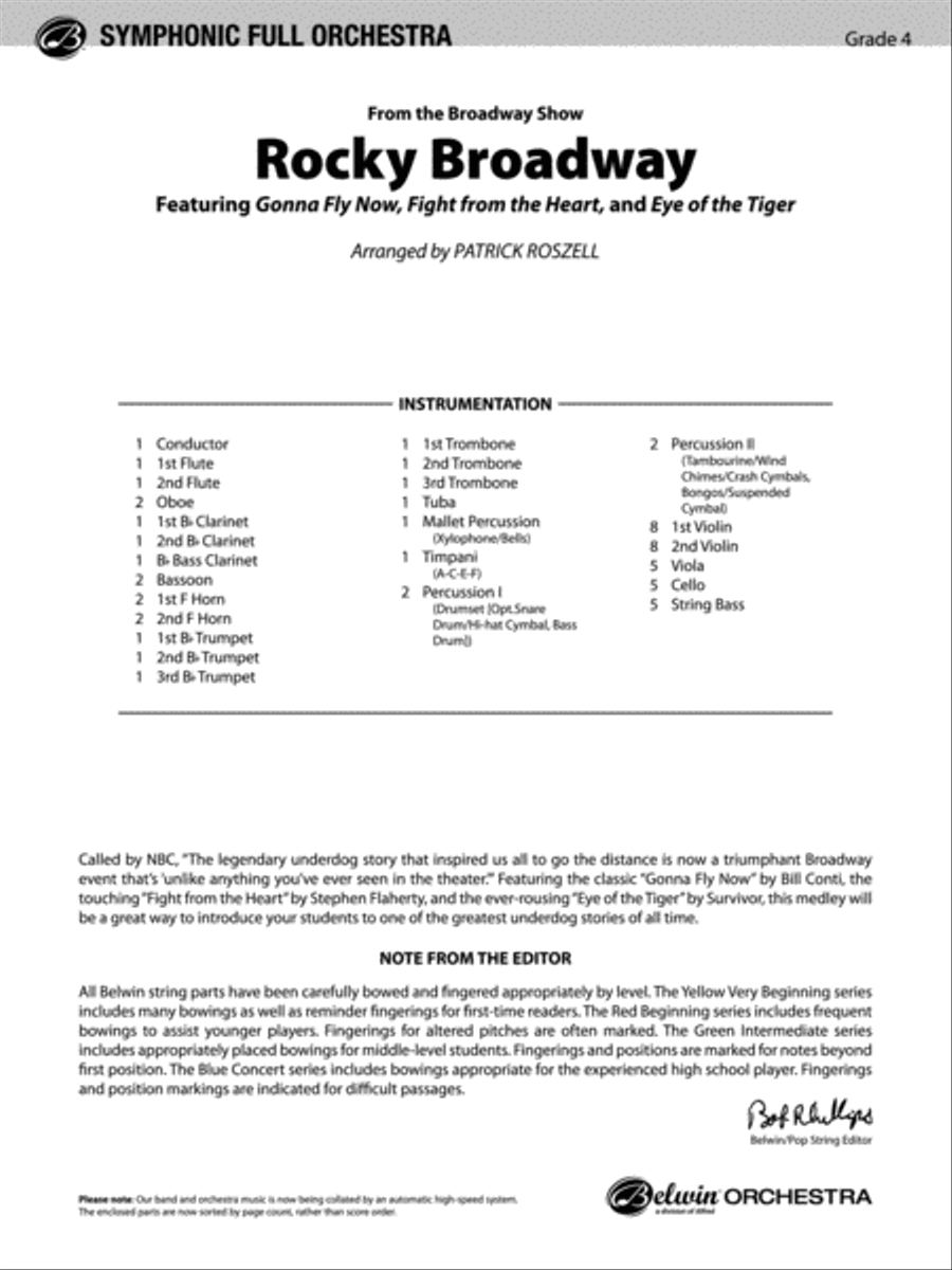 Rocky Broadway: Score Full Orchestra scores gallery preview page 1