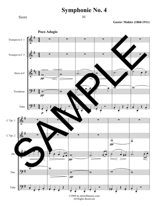 Symphony No. 4 - 3rd Movement for Brass Quintet