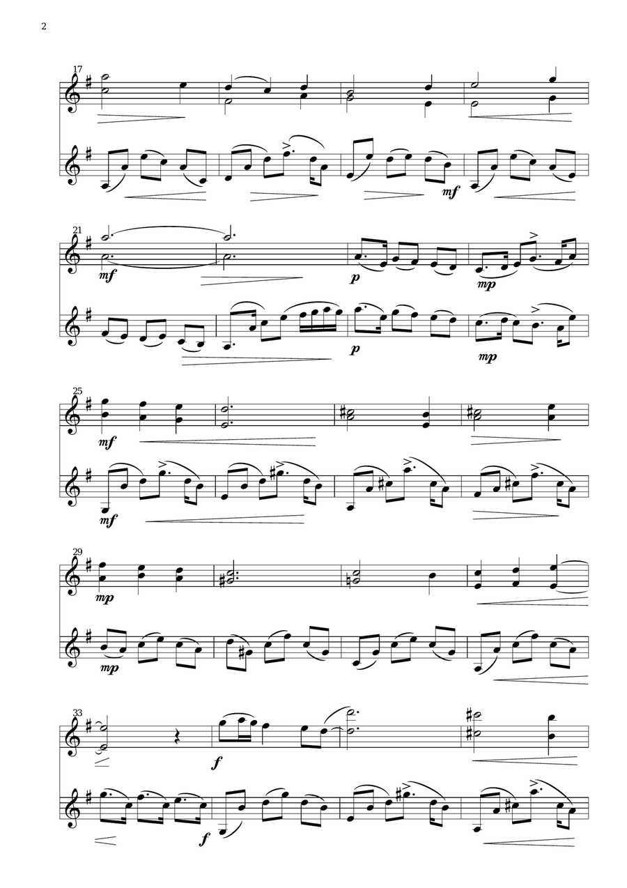 Un petit bouquet for violin duo String Duet scores gallery preview page 2