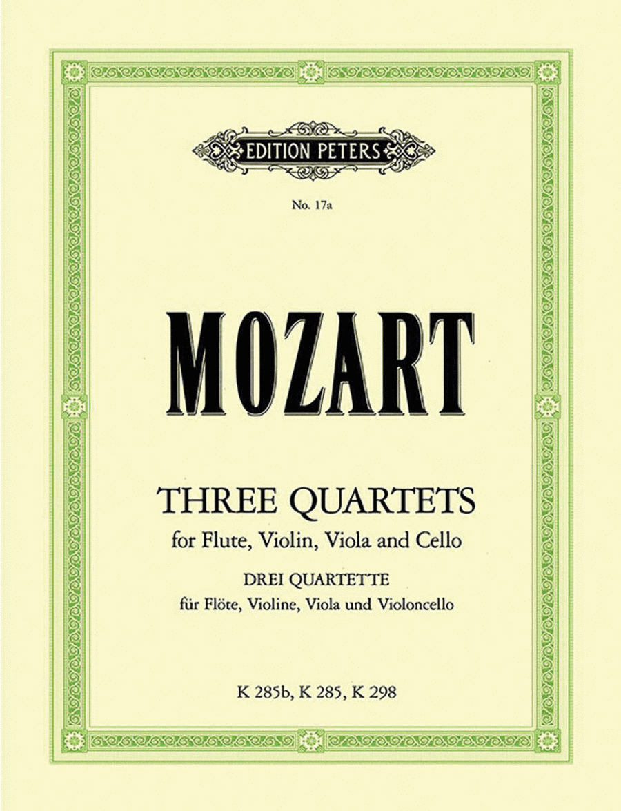 3 Flute Quartets K285 K298 K285b (Set of Parts)
