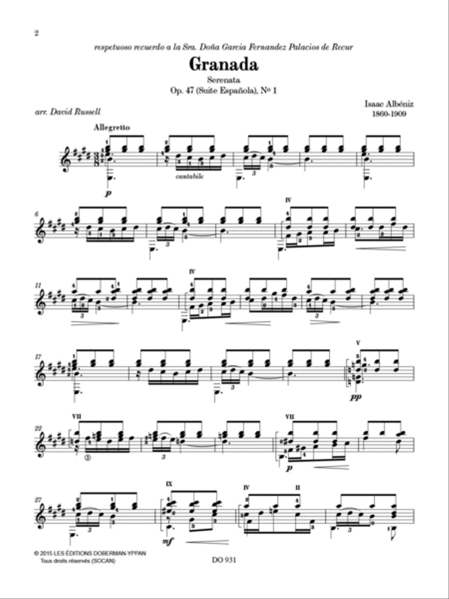 The Music of Albéniz, vol. 1, from opus 47 Classical Guitar scores gallery preview page 2