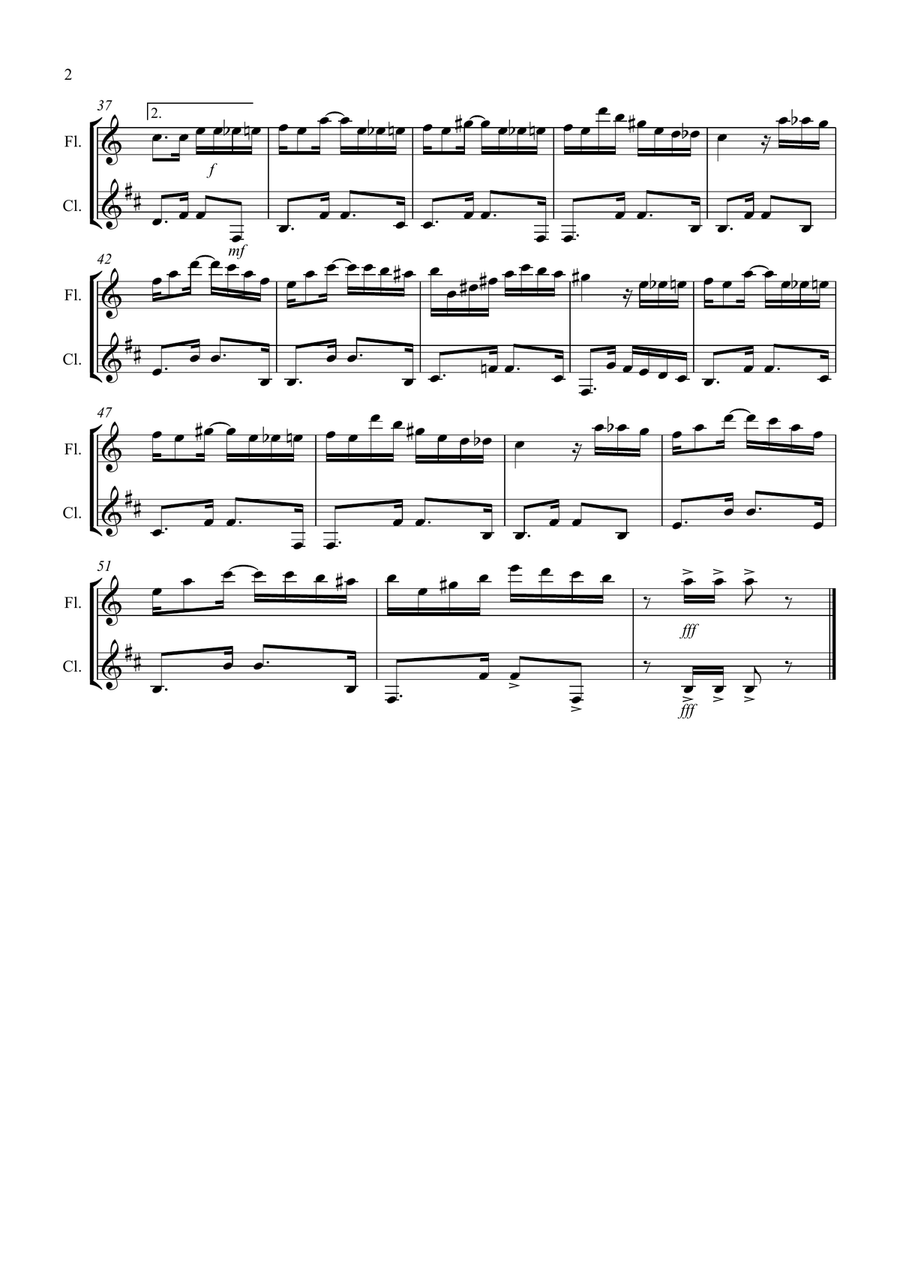 Tico Tico for Flute and Clarinet Duet Woodwind Duet scores gallery preview page 2