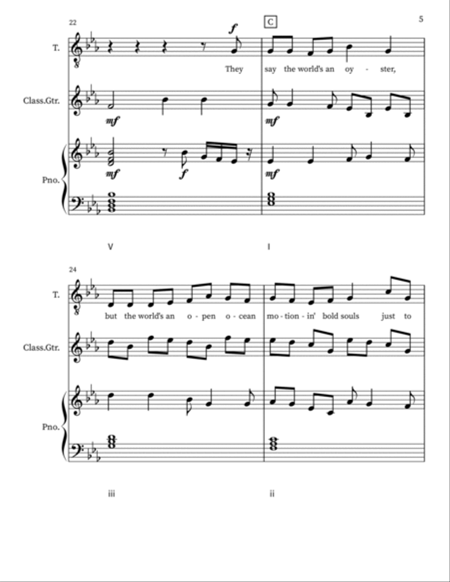 The Sea Of Possibility Piano, Vocal, Guitar scores gallery preview page 5