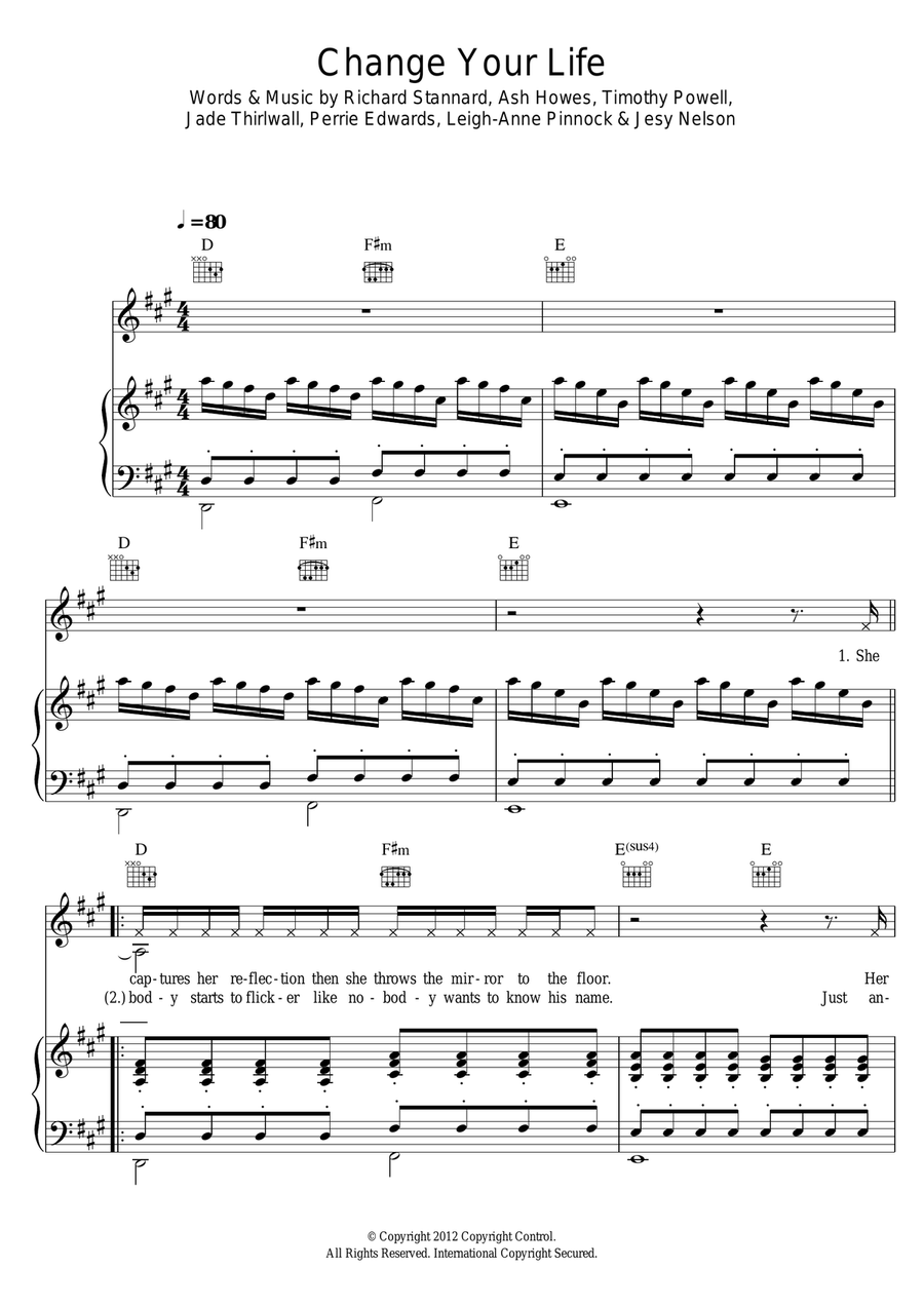 Change Your Life Piano, Vocal scores gallery preview page 1