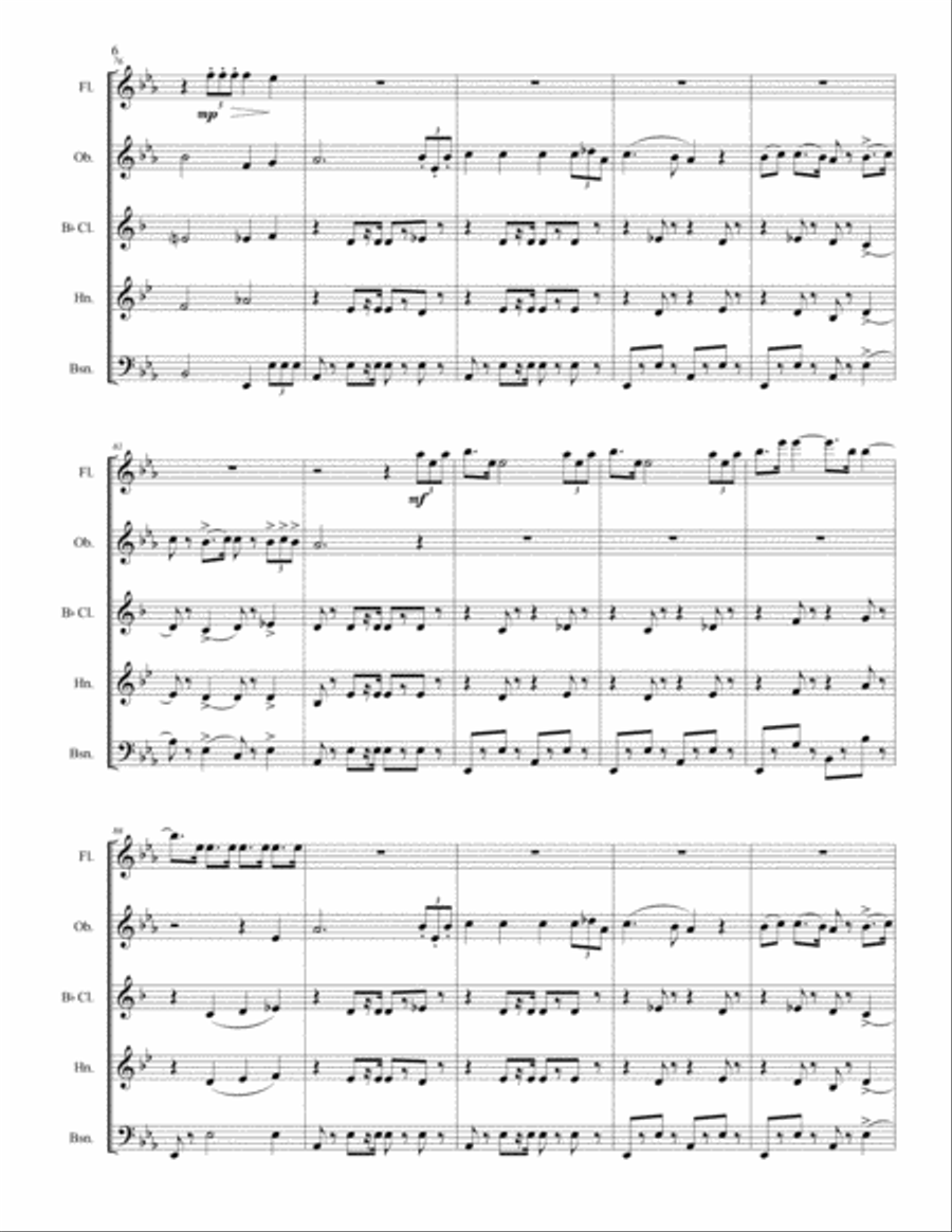 Triumphal March from Aida Woodwind Quintet scores gallery preview page 6