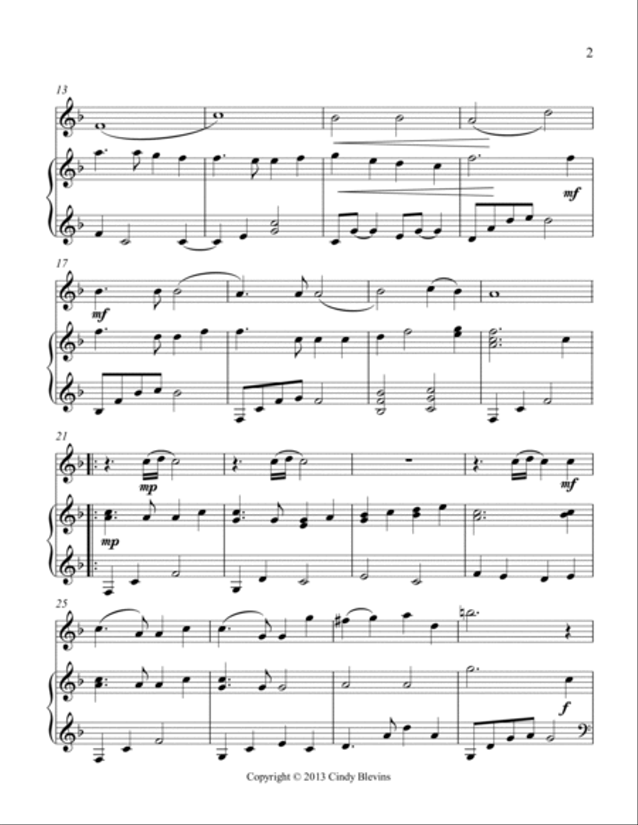 America, the Beautiful, for Piano and Violin Violin Solo scores gallery preview page 3