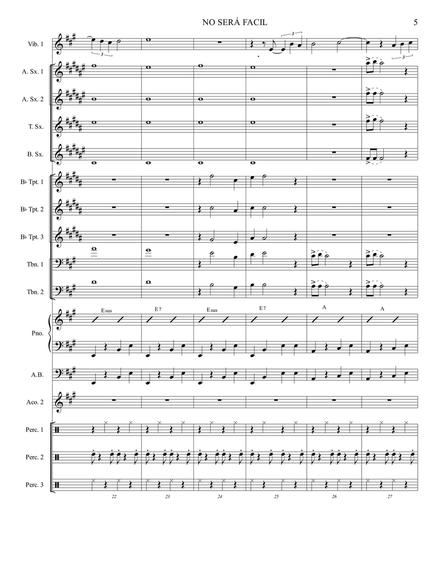 HOMENAJE A GLORIA STEFAN - NO SERÁ FACIL Jazz Ensemble scores gallery preview page 6
