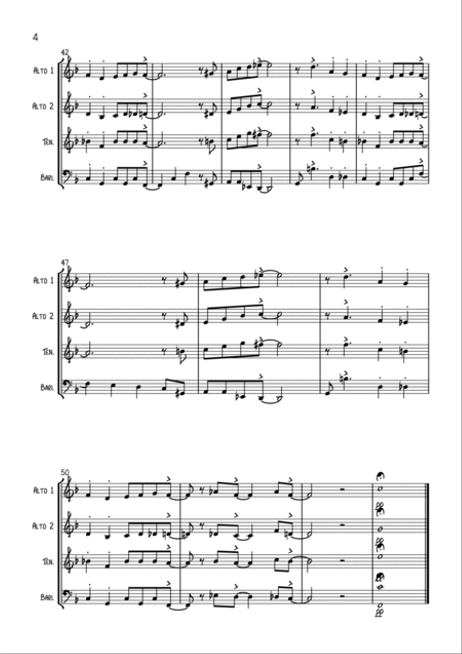 Lil Darlin' Lil Darlin' Saxophone Quartet scores gallery preview page 4