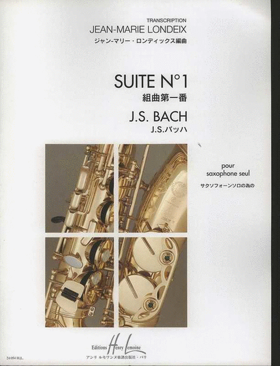 Bach - Suite No 1 Sax Solo Arr Londeix