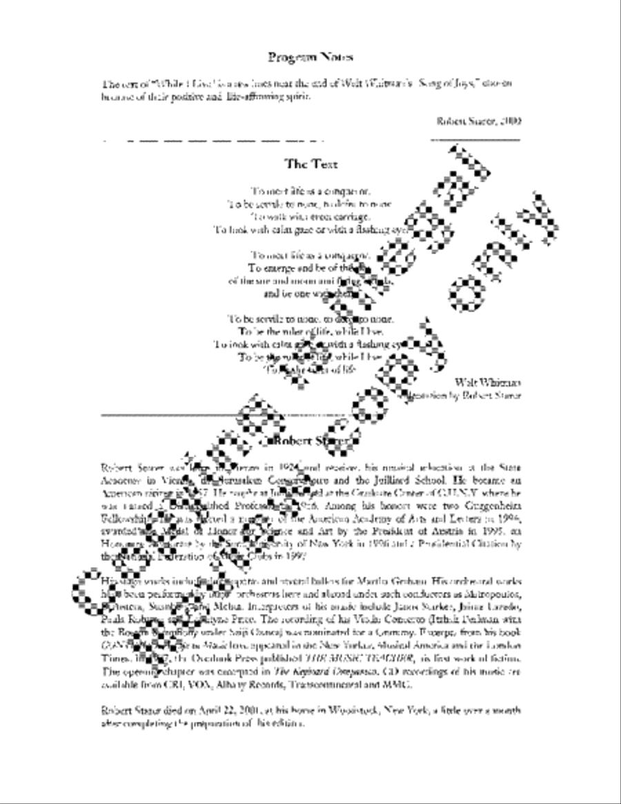 While I Live 4-Part scores gallery preview page 2