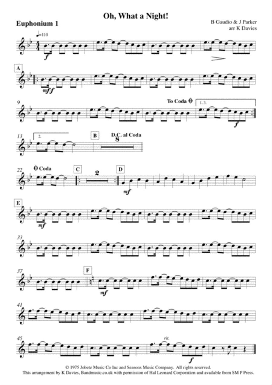 December 1963 (oh, What A Night) Small Ensemble scores gallery preview page 5