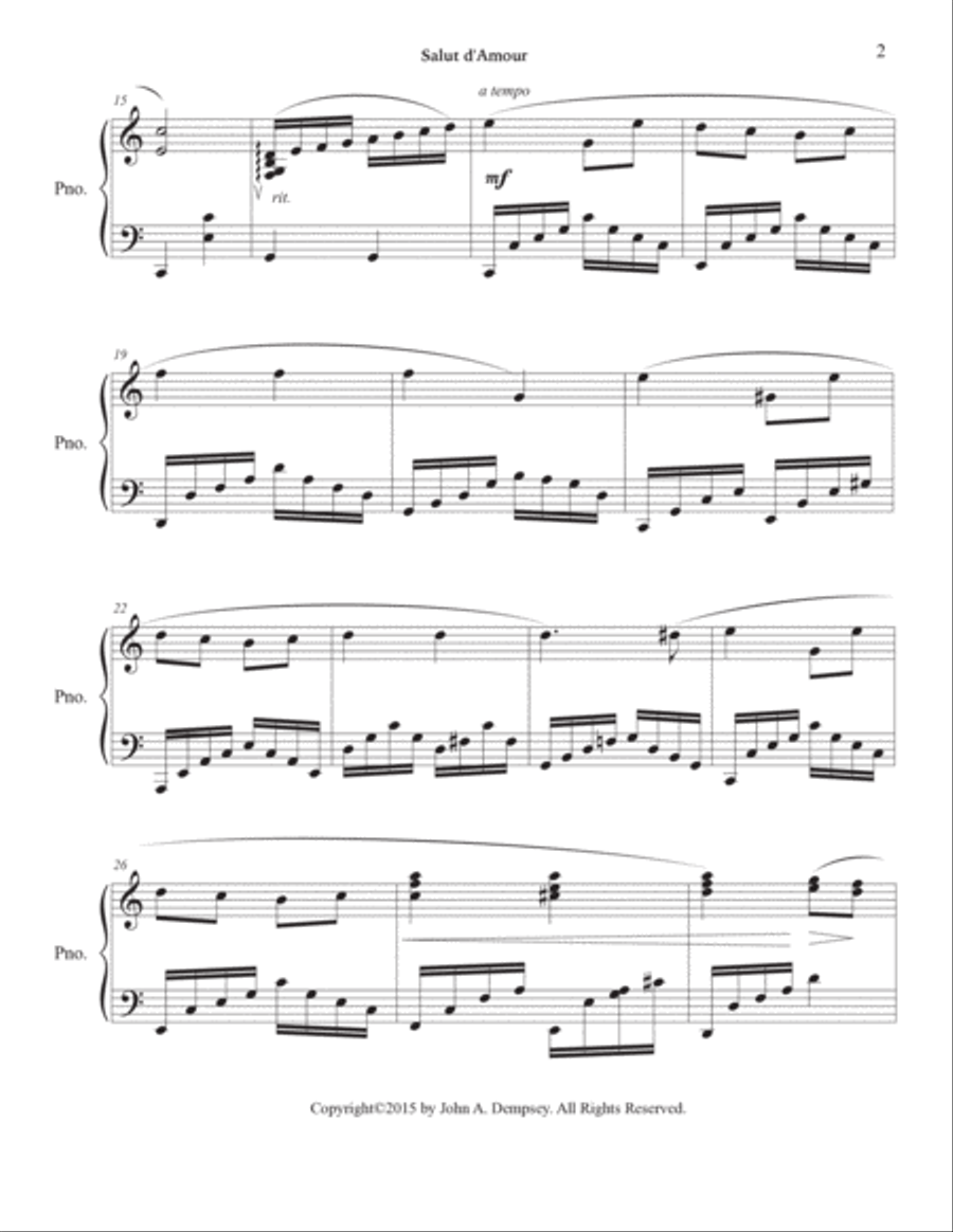Salut d'Amour (Love's Greeting) in C major: Piano Solo Piano Solo scores gallery preview page 4