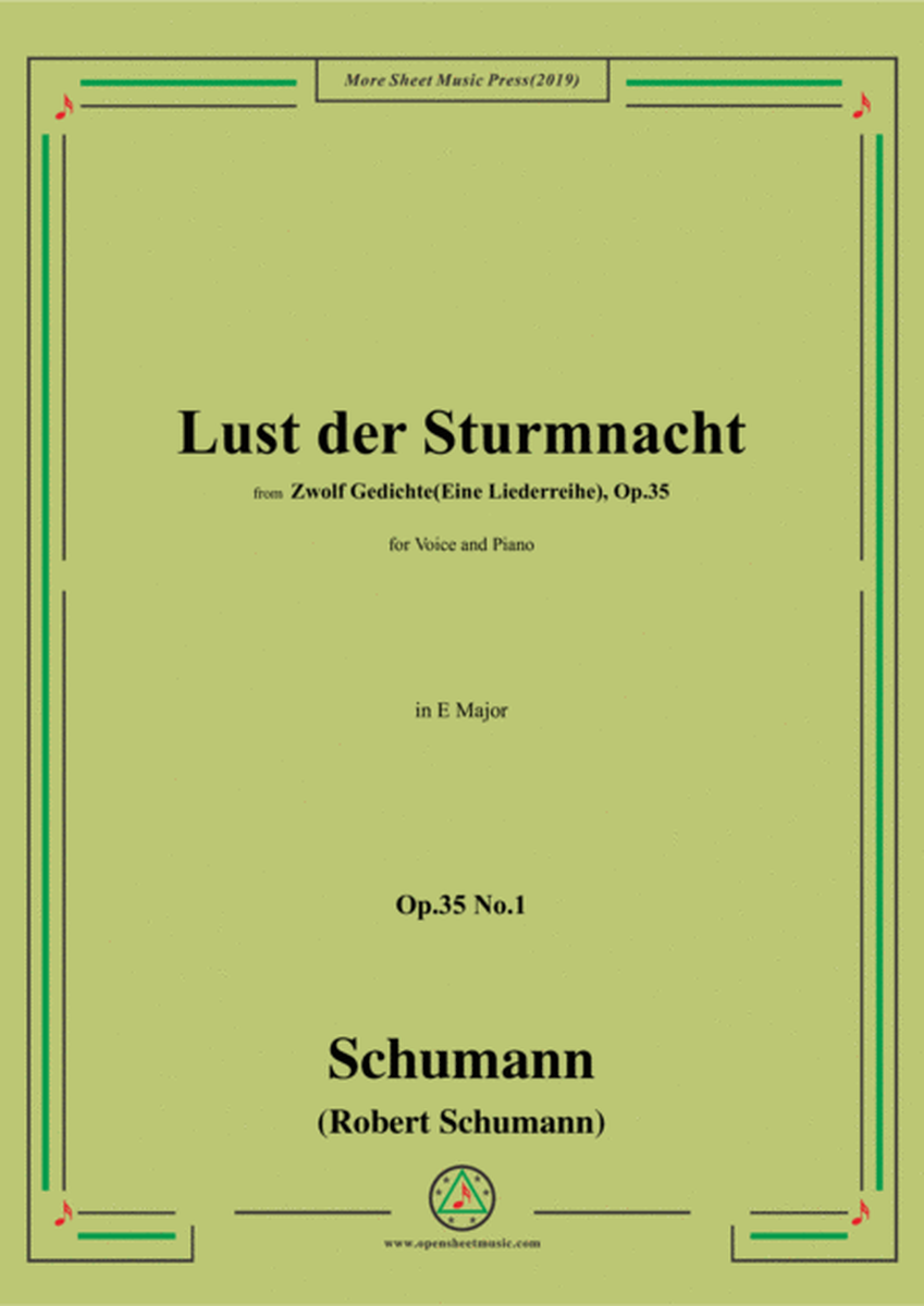 Schumann-Lust der Sturmnacht,Op.35 No.1 in E flat Major,for Voice and Piano image number null