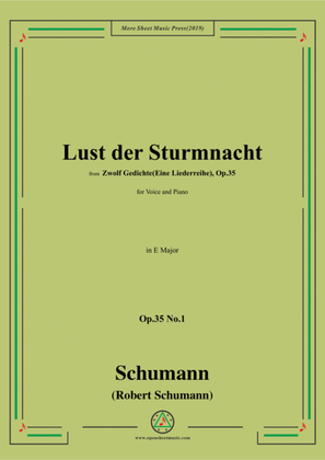 Schumann-Lust der Sturmnacht,Op.35 No.1 in E flat Major,for Voice and Piano