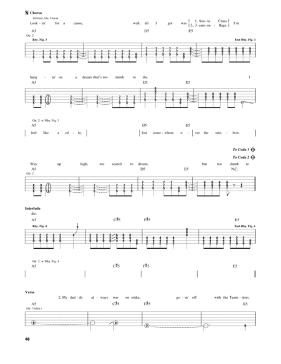 Too Dumb To Die Too Dumb To Die Electric Guitar scores gallery preview page 2