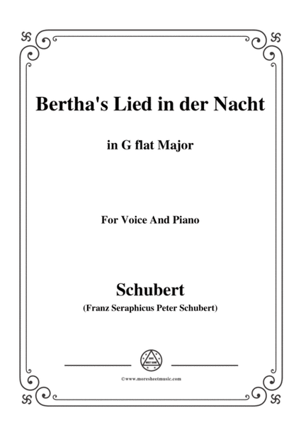 Schubert-Bertha's Lied in der Nacht(Bertha's Night Song),D.653,in G flat Major,for Voice&Piano image number null