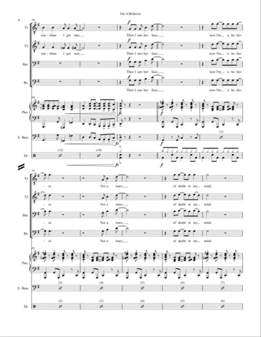 I'm A Believer Small Ensemble scores gallery preview page 6