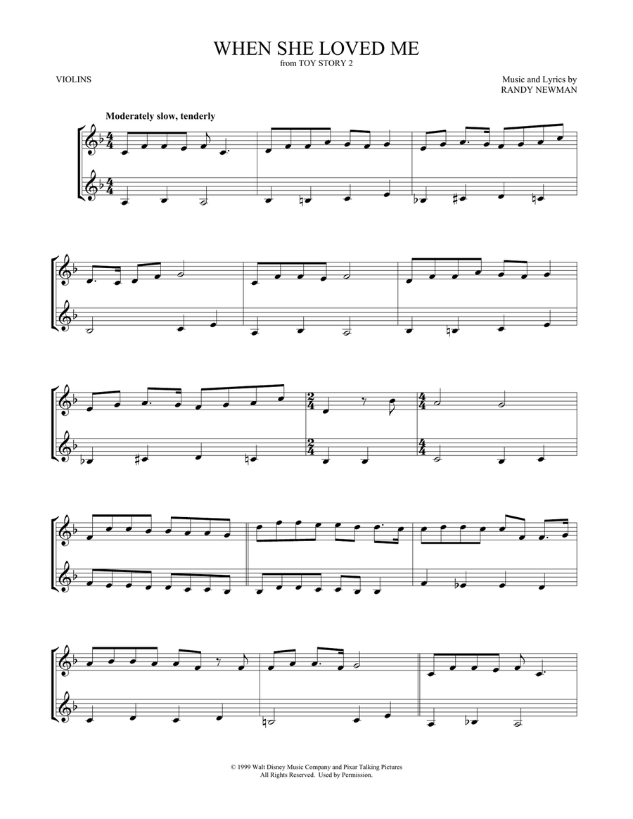 When She Loved Me (from Toy Story 2) String Duet scores gallery preview page 1
