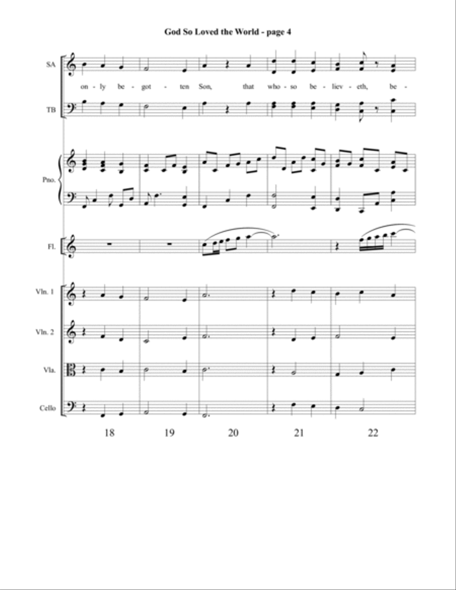 God So Loved the World Orchestration 4-Part scores gallery preview page 5
