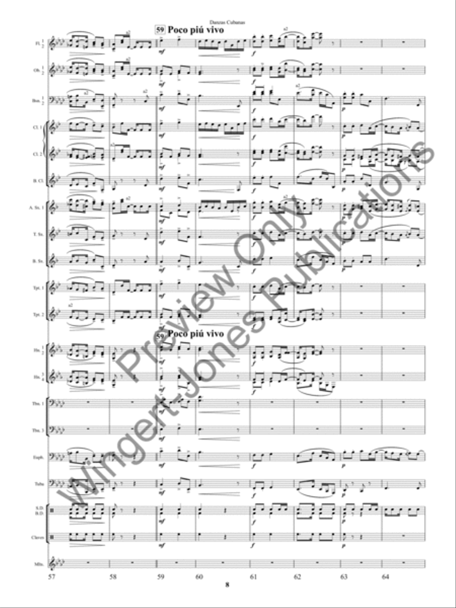 Danzas Cubanas Danzas Cubanas Concert Band scores gallery preview page 11