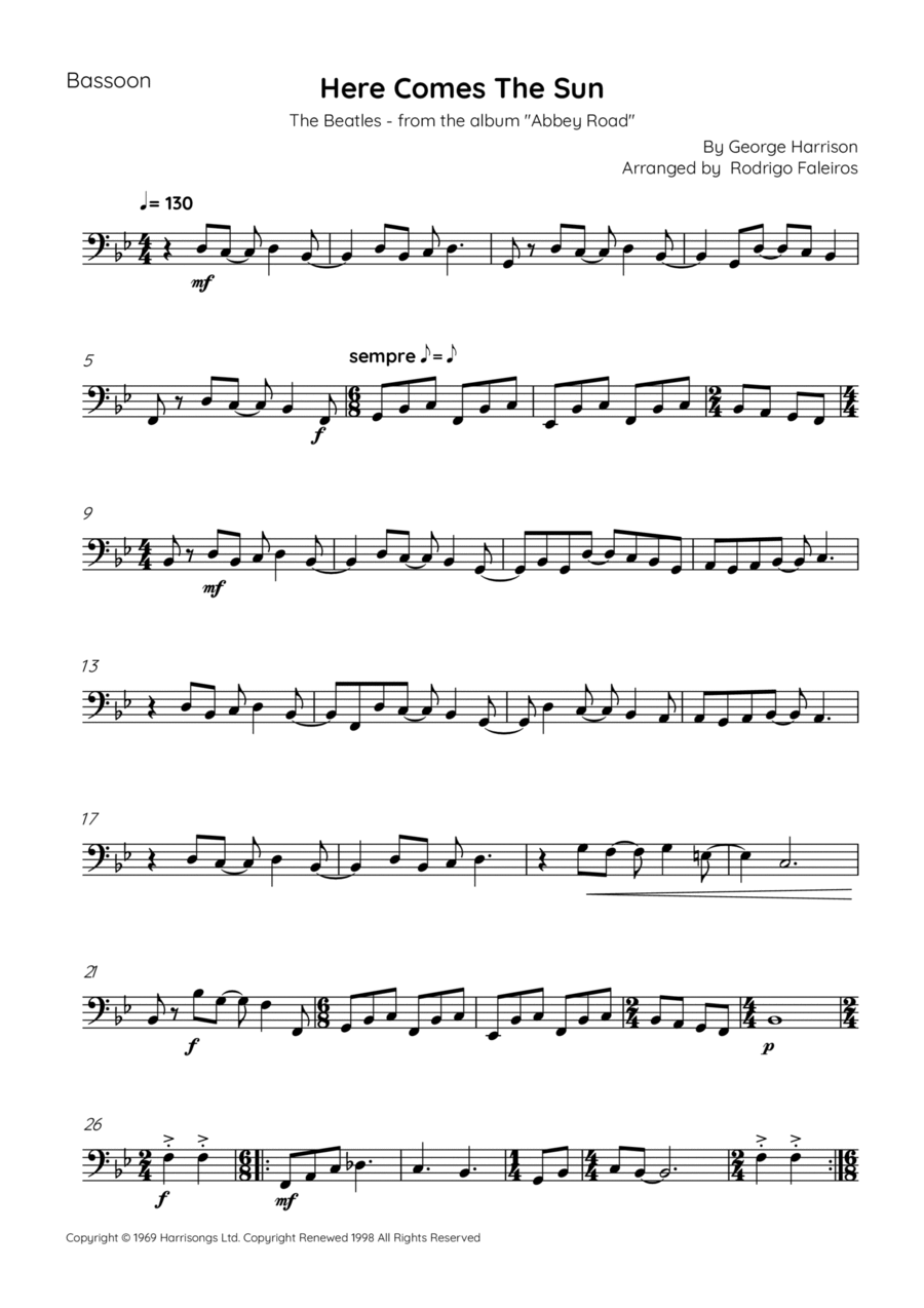 Here Comes The Sun Chamber Music scores gallery preview page 1