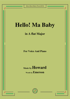 Book cover for Howard-Hello! Ma Baby,in A flat Major,for Voice&Piano