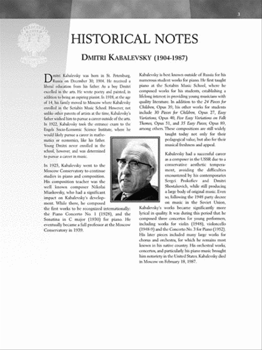 Kabalevsky – 24 Pieces for Children, Opus 39 Easy Piano scores gallery preview page 4