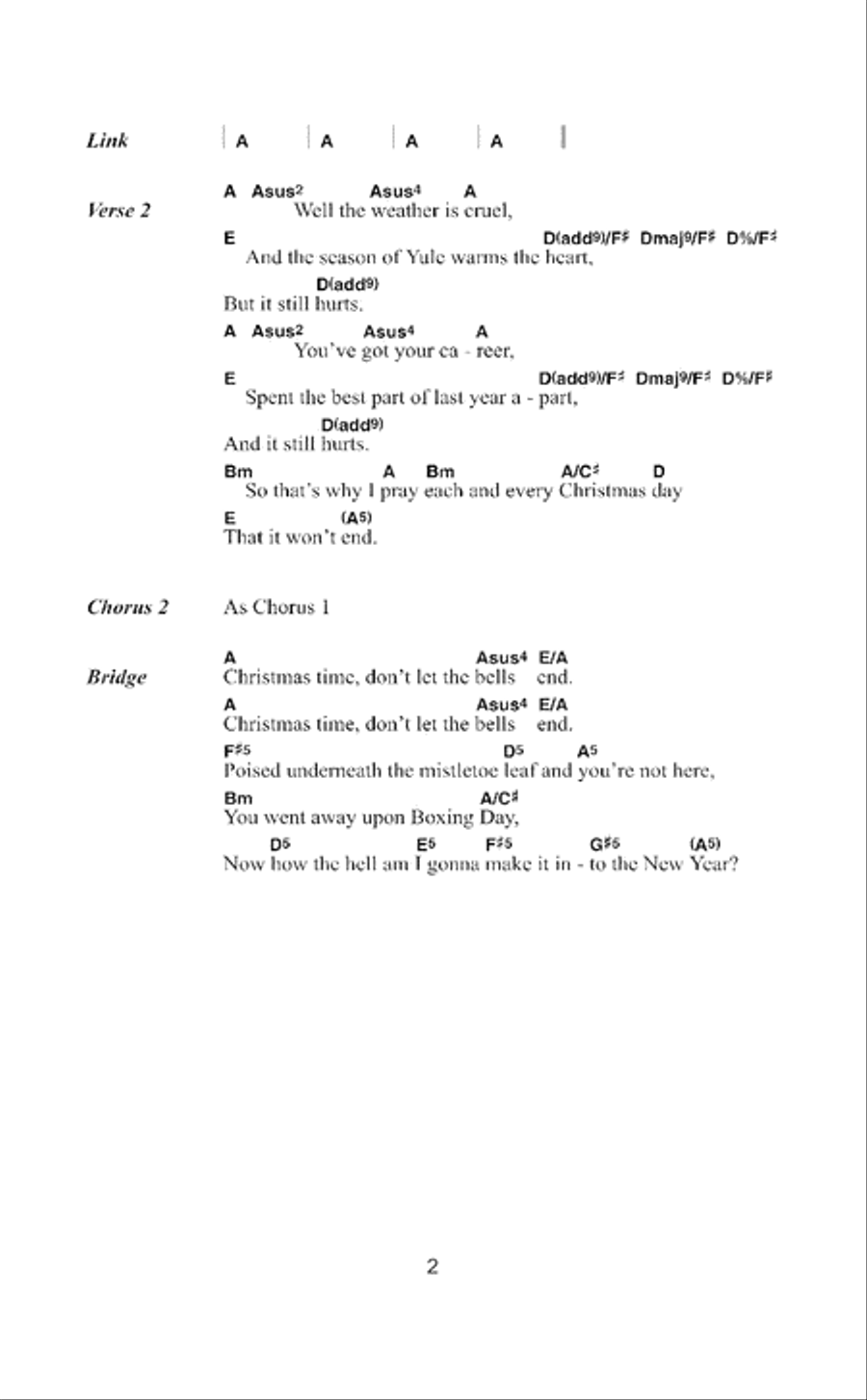 Christmas Time (Don't Let The Bells End) Guitar scores gallery preview page 2