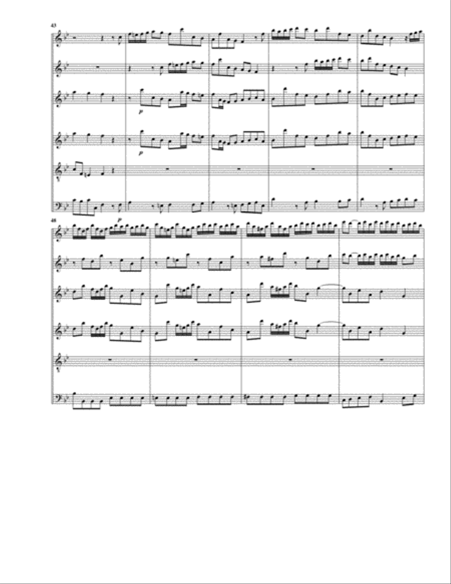 Concerto, 2 oboes, string orchestra, Op.9, no.6, G major (Arrangement for 6 recorders) String Orchestra scores gallery preview page 6