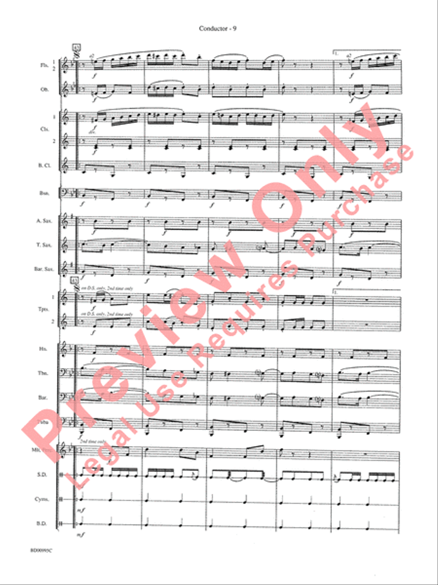 Rolling Thunder (Concert March) Concert Band scores gallery preview page 12