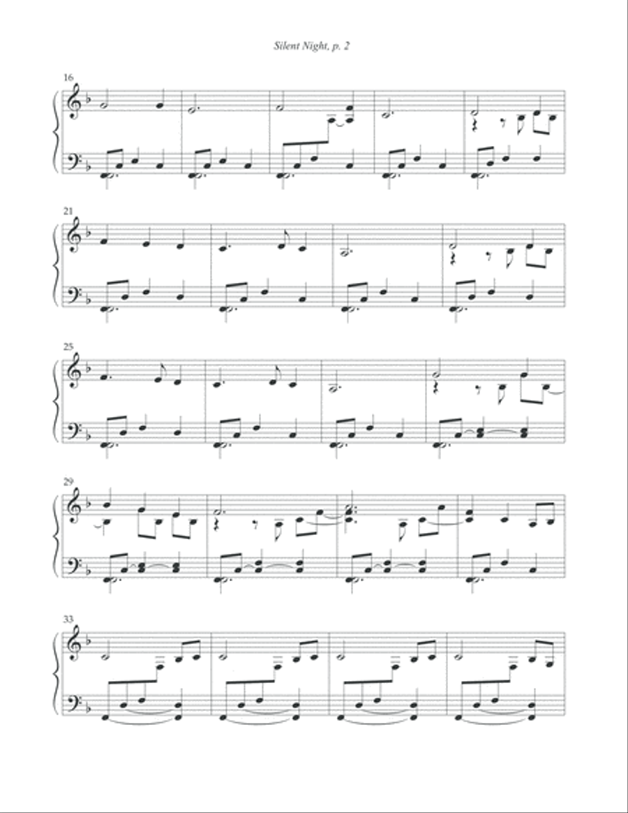 Silent Night Piano Solo scores gallery preview page 3