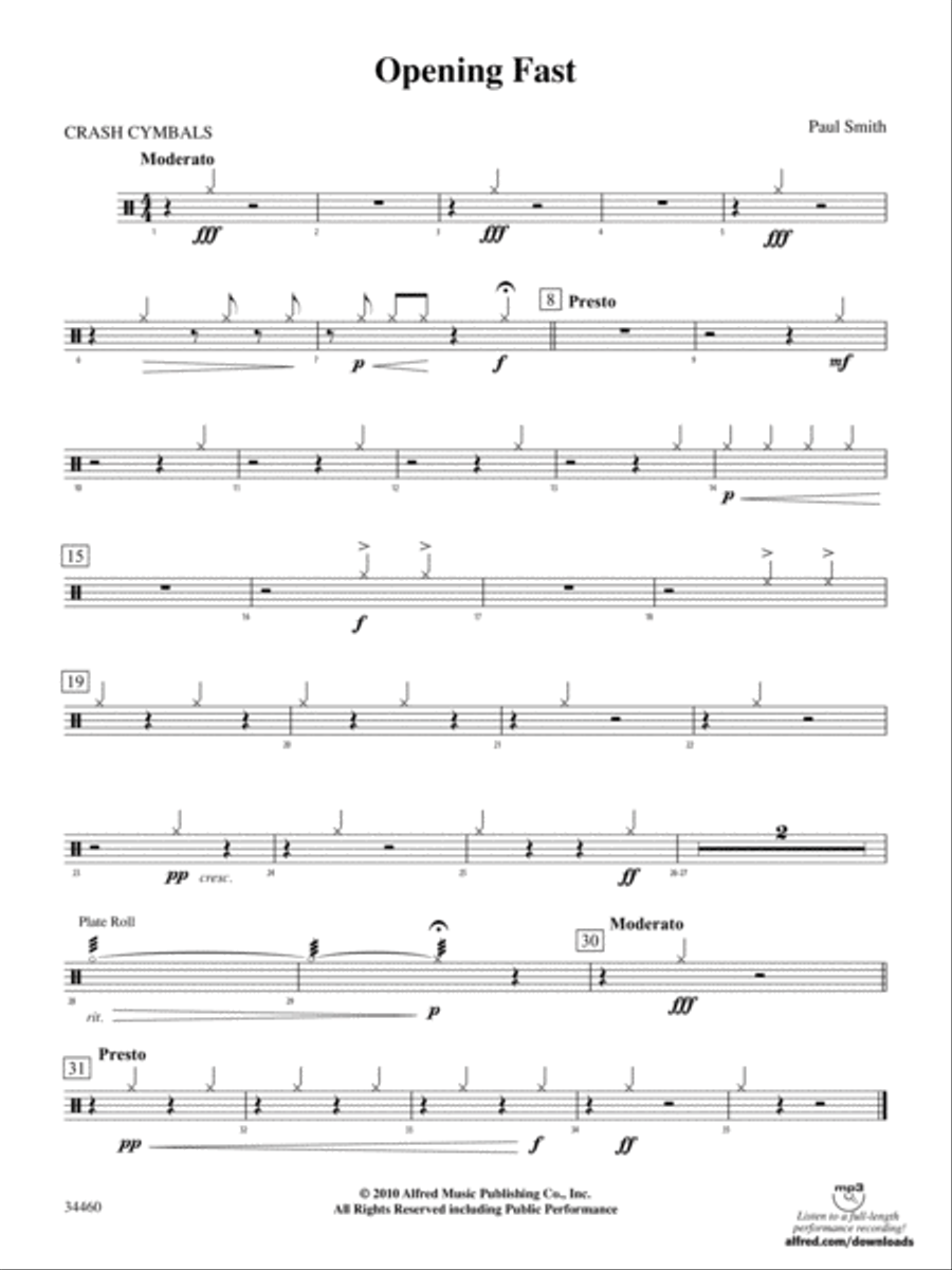 OPENING FAST/PERC ENS: 6th Percussion Percussion Ensemble scores gallery preview page 1