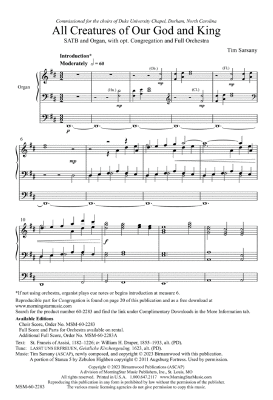 All Creatures of Our God and King 4-Part scores gallery preview page 2