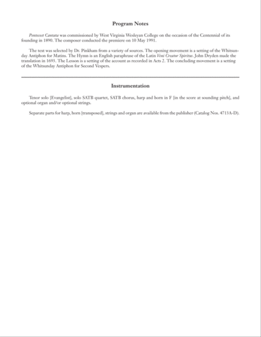 Pentecost Cantata Pentecost Cantata 4-Part scores gallery preview page 3