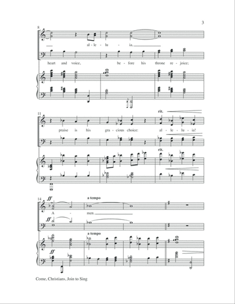 Come, Christians, Join to Sing 4-Part scores gallery preview page 4