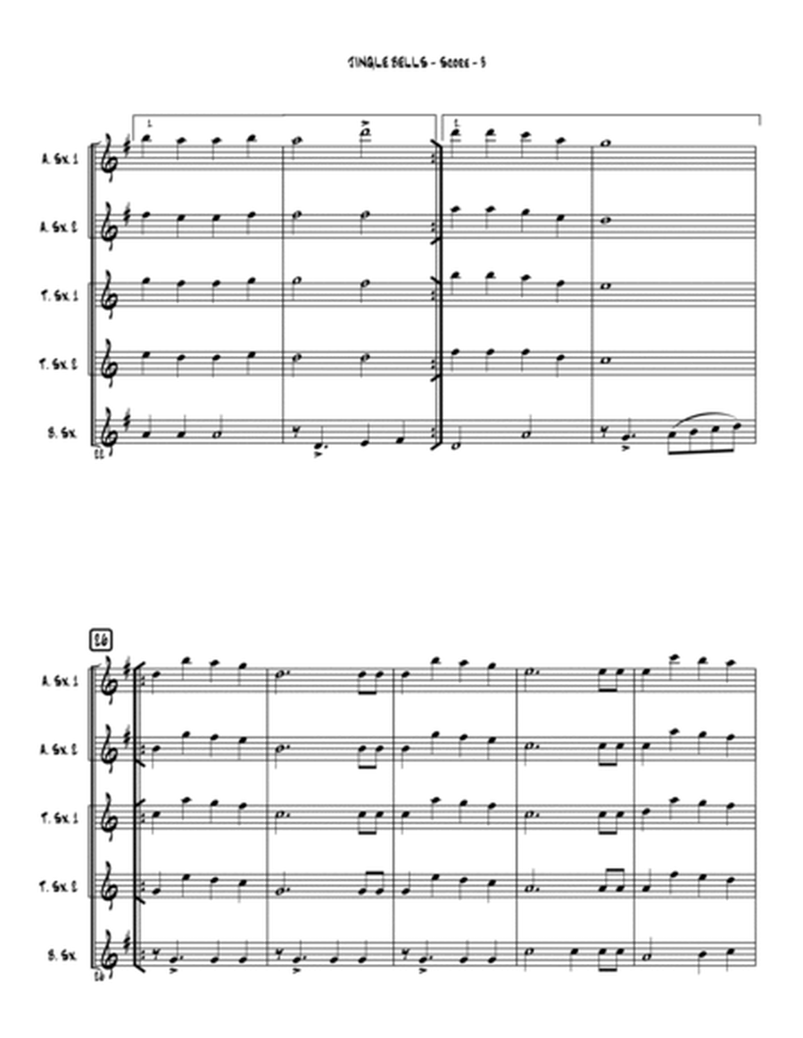 Jingle Bells - Saxophone Quintet image number null