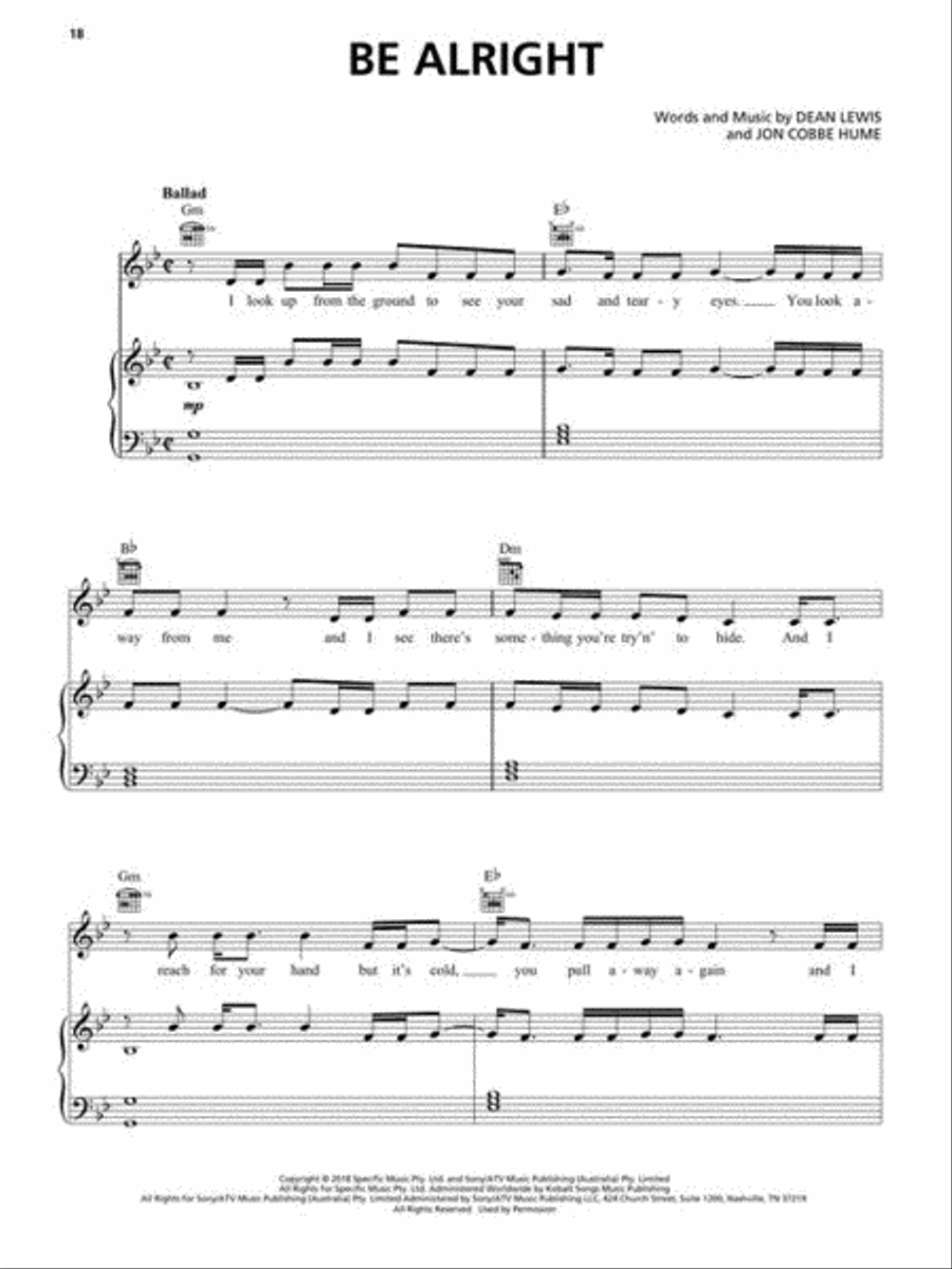 Popular Sheet Music – 30 Hits from 2017-2019 Piano, Vocal, Guitar scores gallery preview page 7