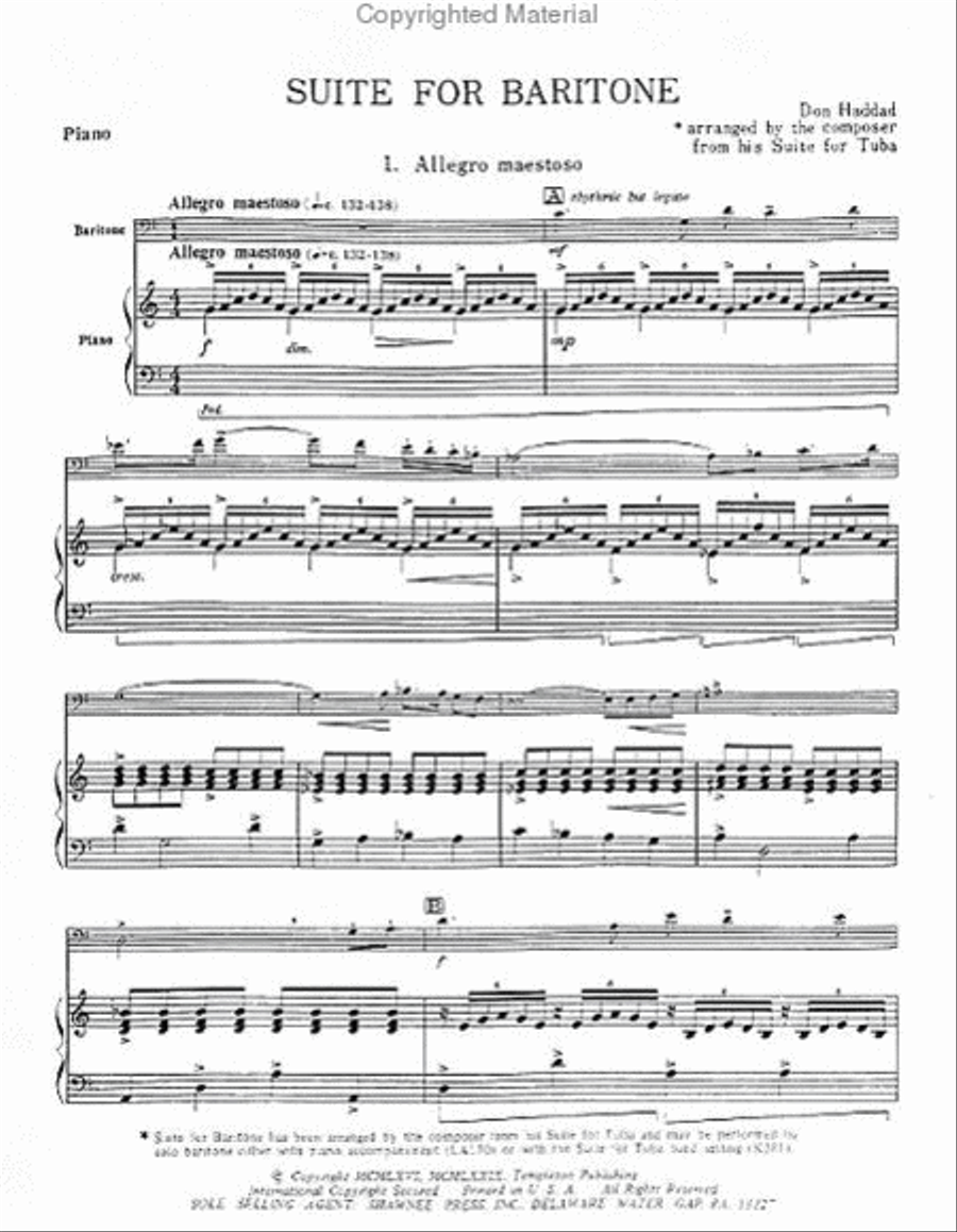 Don Haddad: Suite For Baritone Baritone Horn scores gallery preview page 2