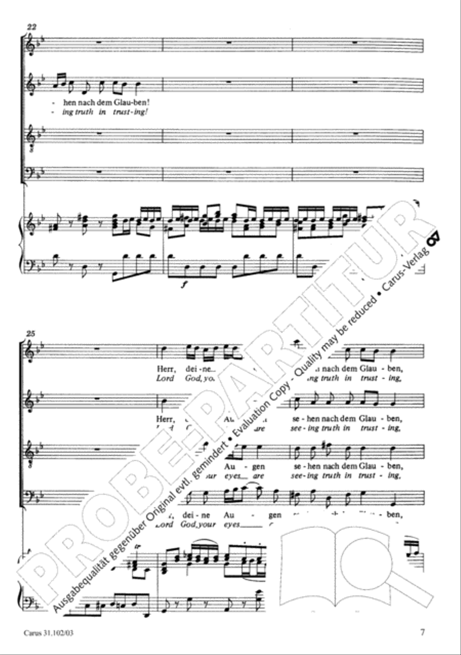 Lord God, your eyes are seeing truth in trusting (Herr, deine Augen sehen nach dem Glauben) ATB scores gallery preview page 8
