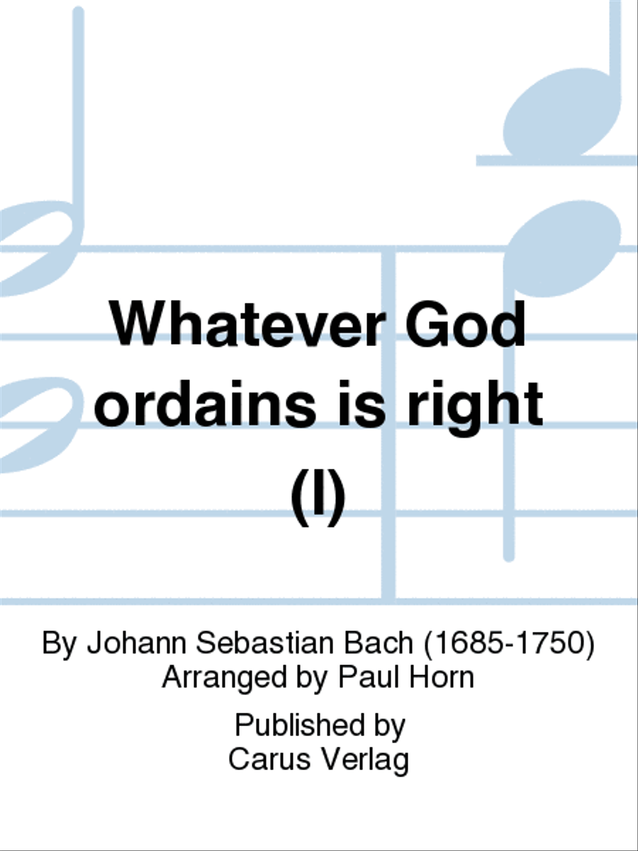 Whatever God ordains is right (Was Gott tut, das ist wohlgetan) Orchestra scores gallery preview page 1