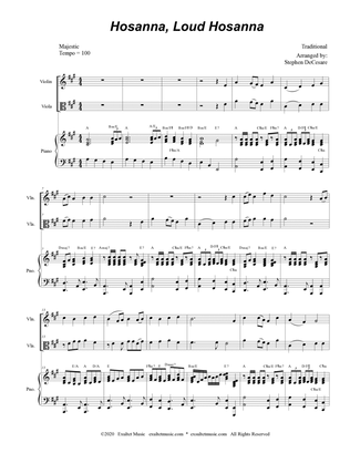 Book cover for Hosanna, Loud Hosanna (Duet for Violin and Viola - Piano accompaniment)