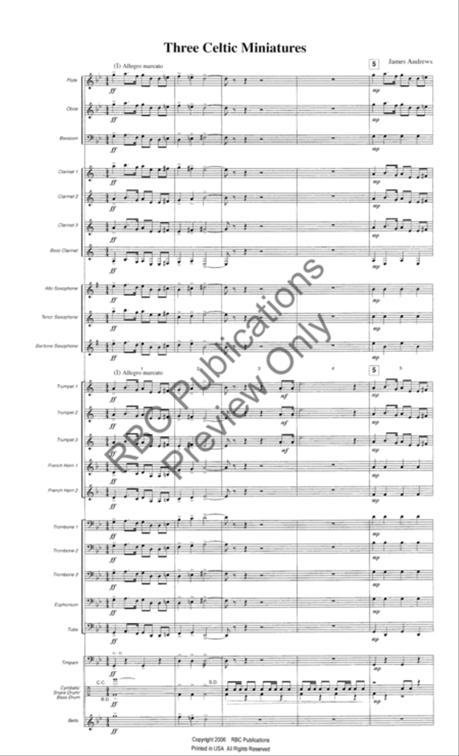 Three Celtic Miniatures (Score) Concert Band scores gallery preview page 4