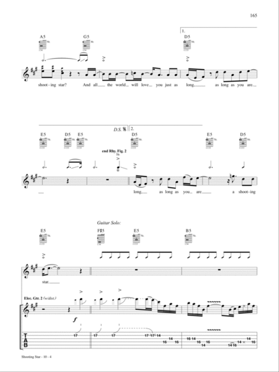 Shooting Star Guitar Tablature scores gallery preview page 4