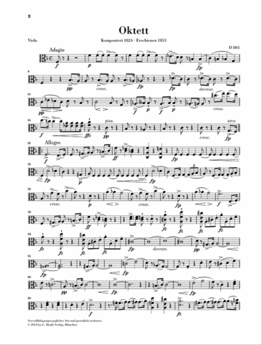 Octet in F Major D 803 Set of Parts scores gallery preview page 5
