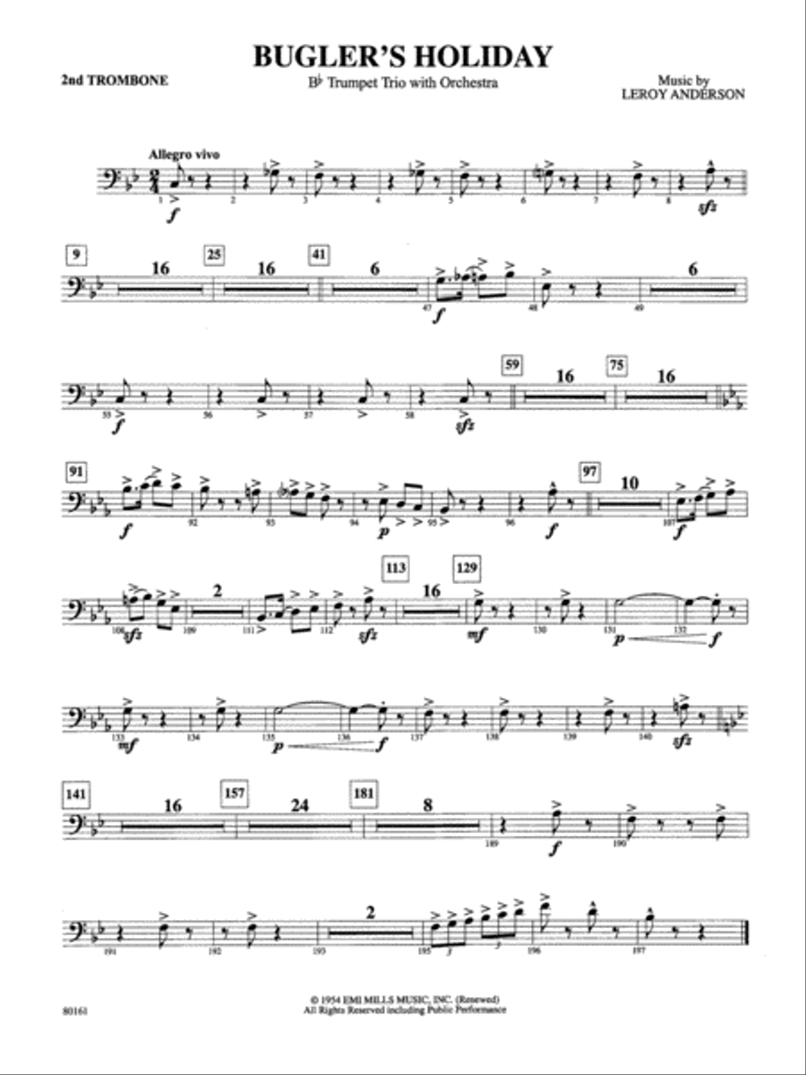 Bugler's Holiday: 2nd Trombone Full Orchestra scores gallery preview page 1