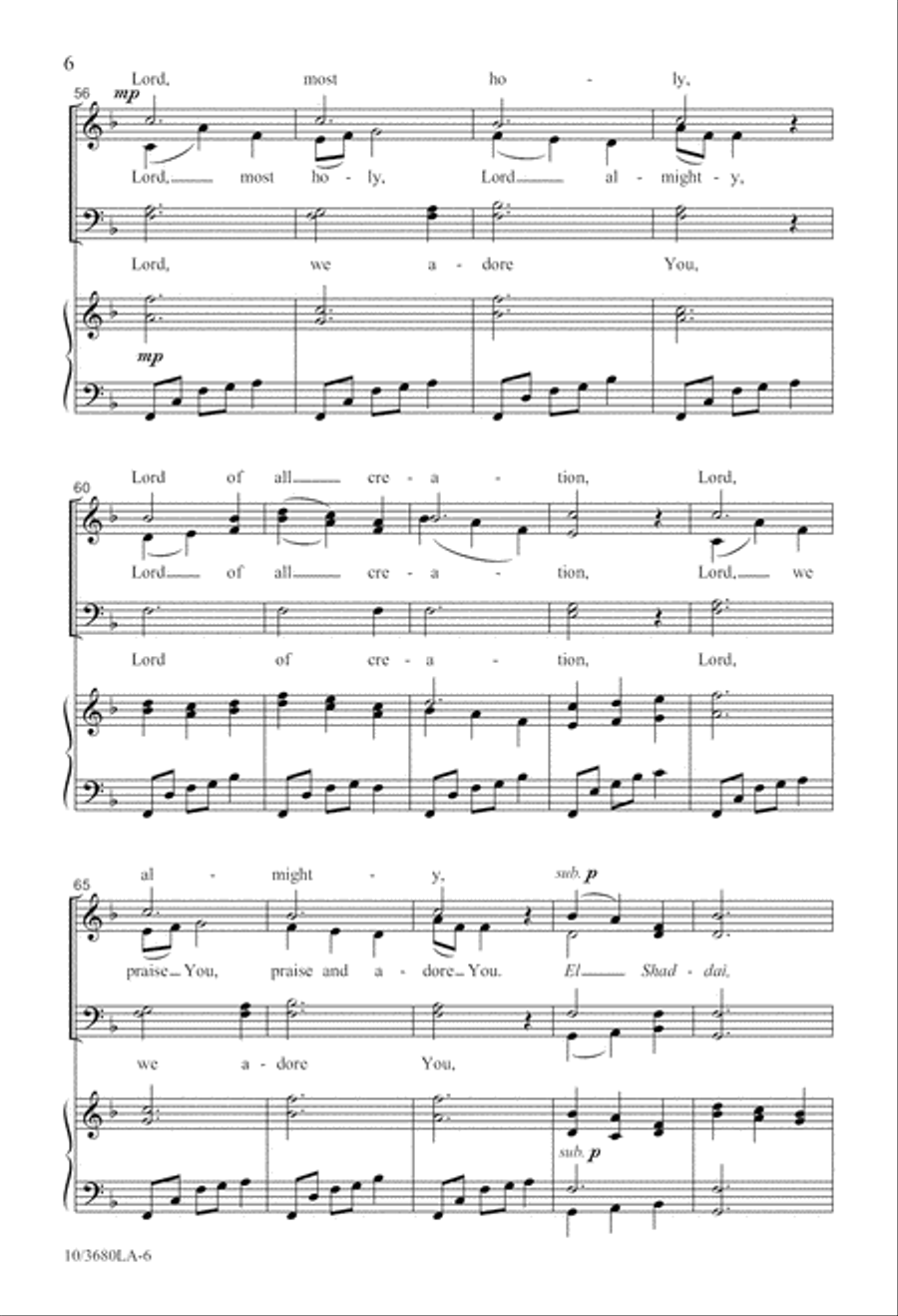 Lord, We Adore You 4-Part scores gallery preview page 6
