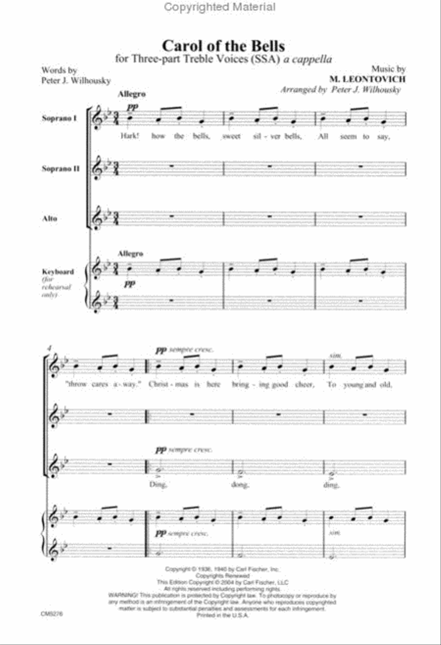 Carol of the Bells SSA scores gallery preview page 2