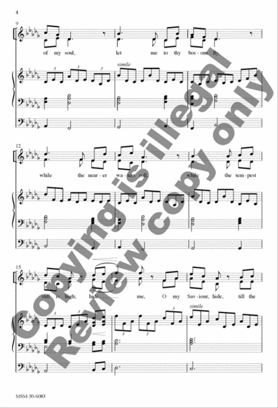 Jesu, Lover of My Soul/Jesus, Lover of My Soul (Choral Score) 4-Part scores gallery preview page 4