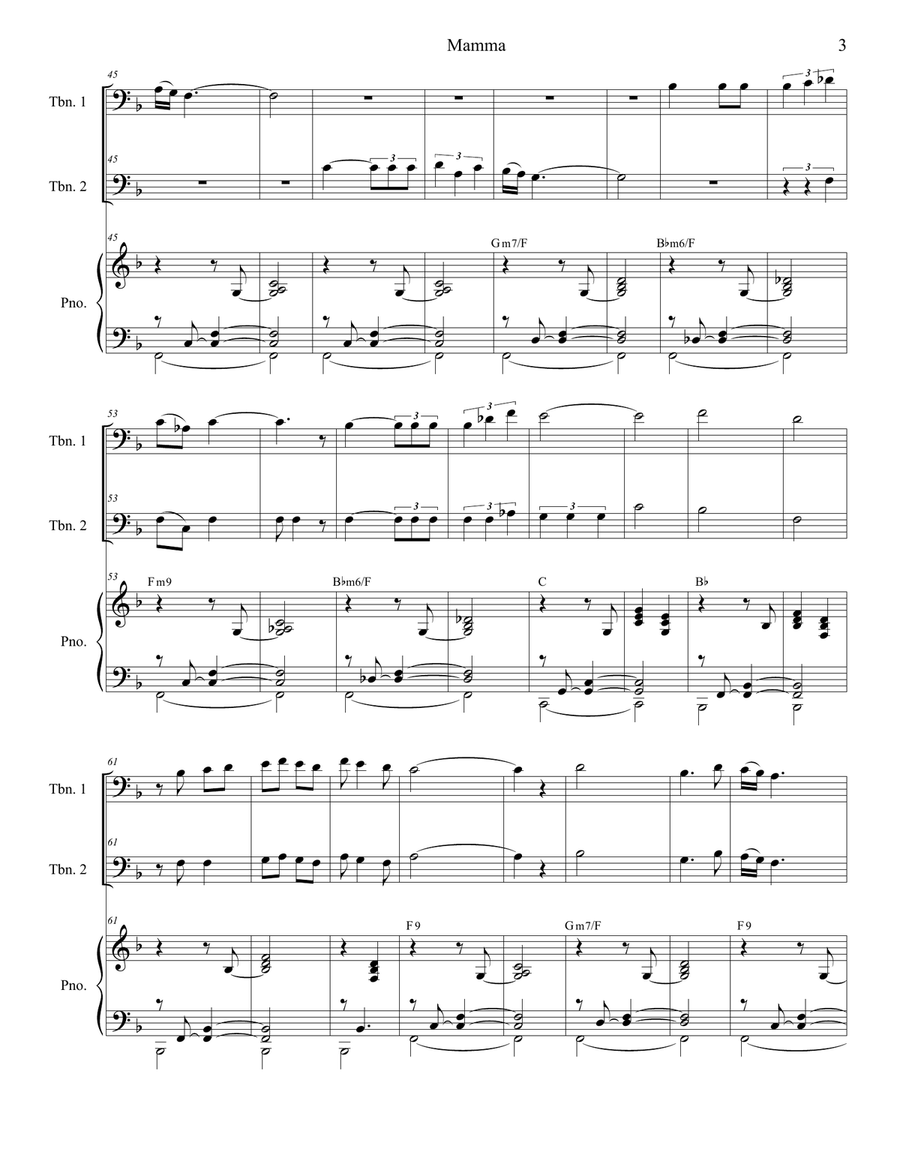 Mama (mamma) Trombone Duet scores gallery preview page 3